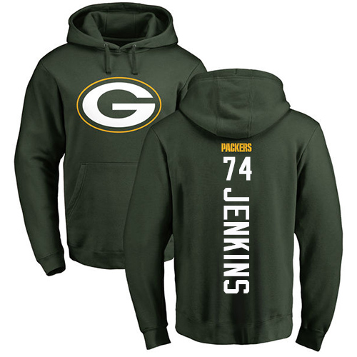 Men Green Bay Packers Green #74 Jenkins Elgton Backer Nike NFL Pullover Hoodie Sweatshirts